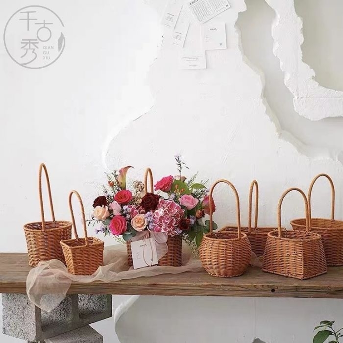 仿藤手提篮