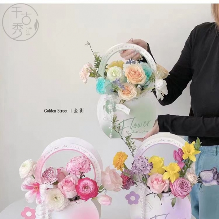3.8女神节手提盒手环花篮